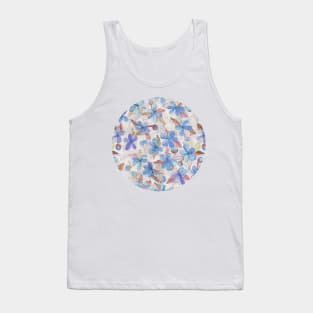 Purple Painted Floral Pattern Tank Top